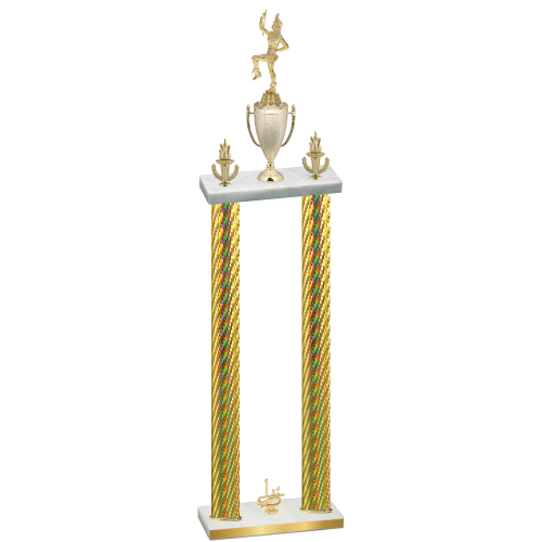 Double Gold Carbon Fiber First Place Majorette Trophy