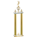 Double Gold Carbon Fiber Second Place Majorette Trophy