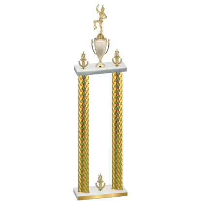 Double Gold Carbon Fiber Victory Majorette Trophy