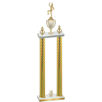 Double Gold Carbon Fiber Year Majorette Trophy