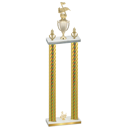 Double Gold Carbon Fiber Third Place Music Trophy