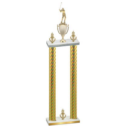 Double Gold Carbon Fiber Victory Golf Trophy