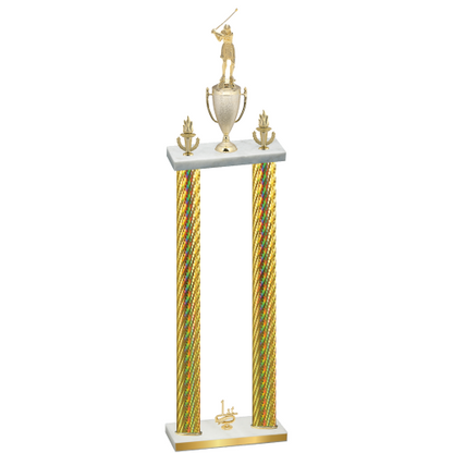 Double Gold Carbon Fiber First Place Golf Trophy