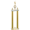 Double Gold Carbon Fiber Second Place Golf Trophy