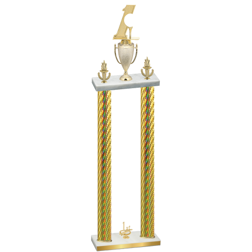 Double Gold Carbon Fiber First Place Golf Trophy