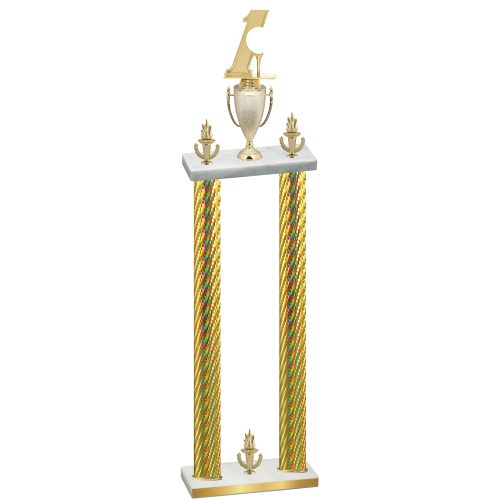 Double Gold Carbon Fiber Victory Golf Trophy
