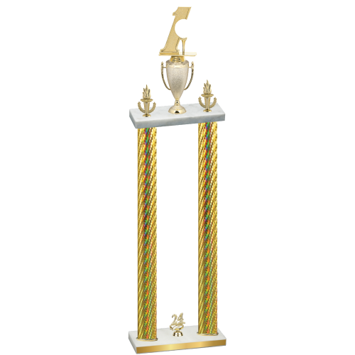 Double Gold Carbon Fiber Year Golf Trophy
