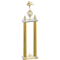 Double Gold Carbon Fiber Second Place Karate Trophy