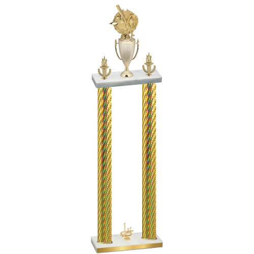Double Gold Carbon Fiber First Place Baseball Trophy