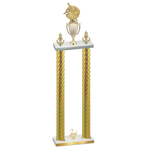Double Gold Carbon Fiber Second Place Baseball Trophy
