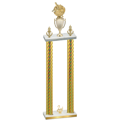 Double Gold Carbon Fiber Second Place Baseball Trophy