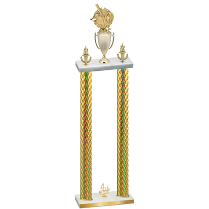 Double Gold Carbon Fiber Fourth Place Baseball Trophy