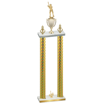 Double Gold Carbon Fiber First Place Baseball Trophy