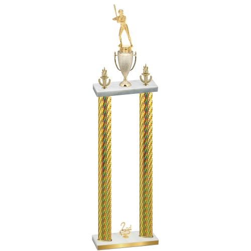 Double Gold Carbon Fiber Second Place Softball Trophy