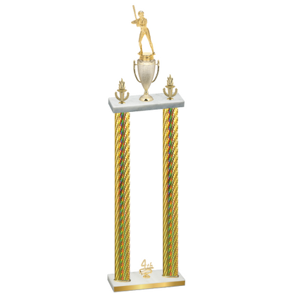 Double Gold Carbon Fiber Fourth Place Softball Trophy