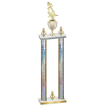 Double Silver Glacier Victory Football Trophy
