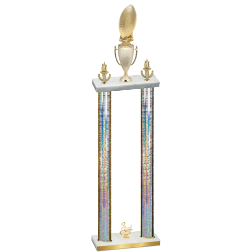 Double Silver Glacier Third Place Football Trophy