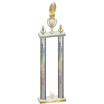 Double Silver Glacier Third Place Football Trophy