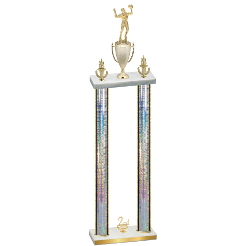 Double Silver Glacier Second Place Volleyball Trophy