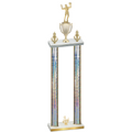 Double Silver Glacier Third Place Volleyball Trophy