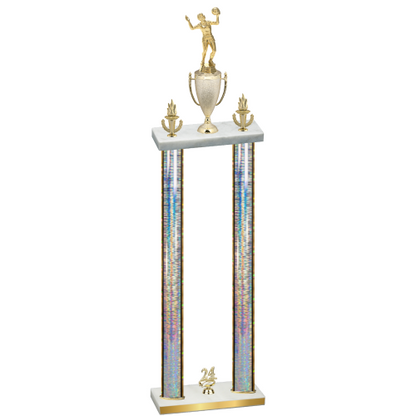Double Silver Glacier Year Volleyball Trophy