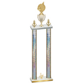 Double Silver Glacier Third Place Volleyball Trophy