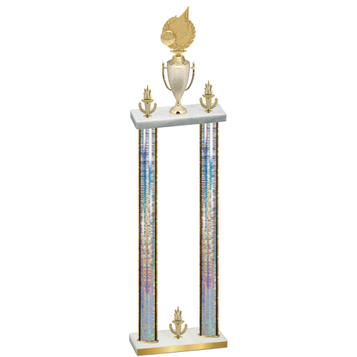 Double Silver Glacier Victory Volleyball Trophy
