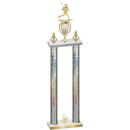 Double Silver Glacier Third Place Lacrosse Trophy