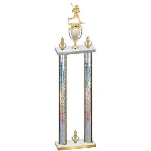 Double Silver Glacier Victory Lacrosse Trophy