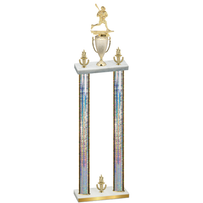 Double Silver Glacier Victory Lacrosse Trophy