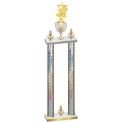 Double Silver Glacier Victory Pickleball Trophy