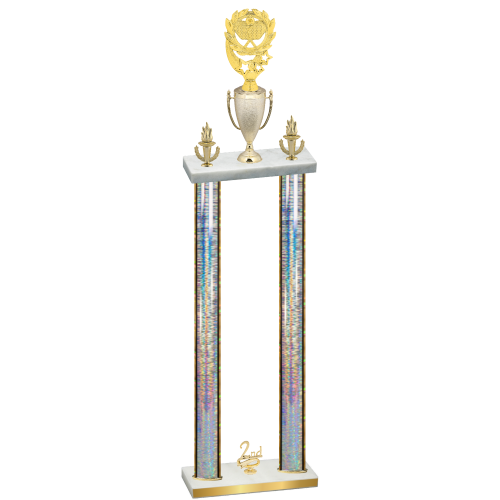 Double Silver Glacier Second Place Pickleball Trophy