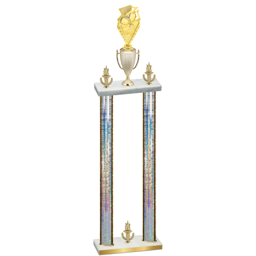 Double Silver Glacier Victory Pickleball Trophy