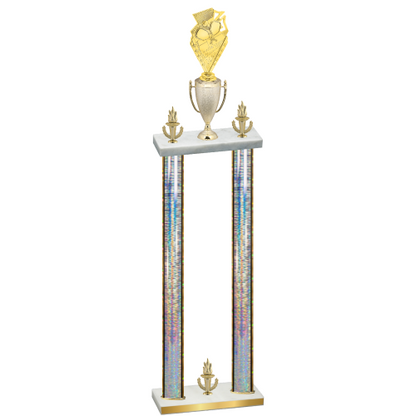 Double Silver Glacier Victory Pickleball Trophy