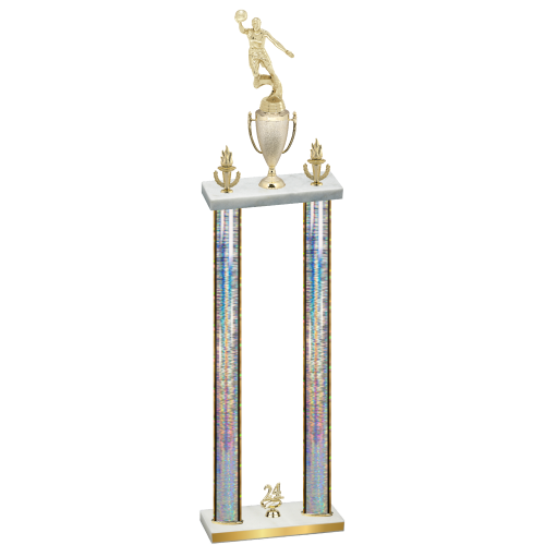 Double Silver Glacier Year Basketball Trophy
