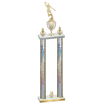 Double Silver Glacier Year Basketball Trophy