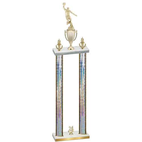 Double Silver Glacier Year Basketball Trophy