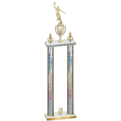 Double Silver Glacier Year Basketball Trophy