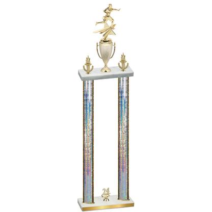 Double Silver Glacier Year Flag Football Trophy
