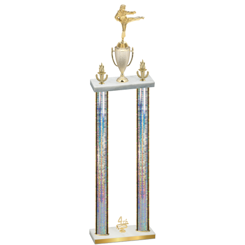 Double Silver Glacier Fourth Place Karate Trophy