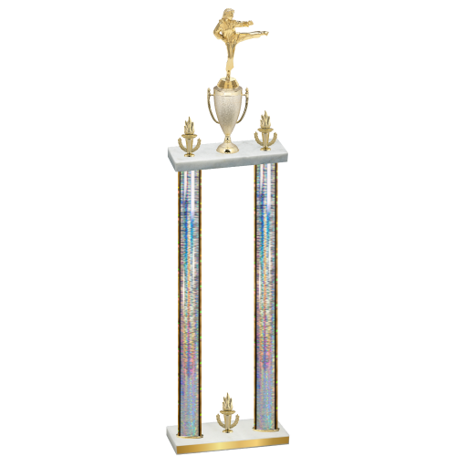 Double Silver Glacier Victory Karate Trophy