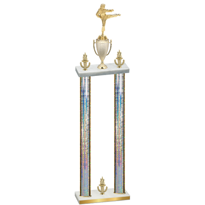 Double Silver Glacier Victory Karate Trophy