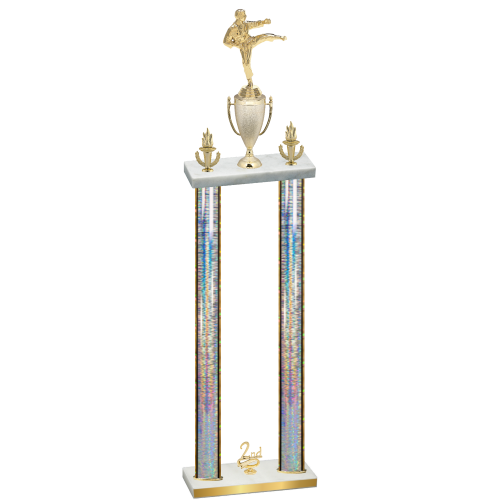 Double Silver Glacier Second Place Karate Trophy