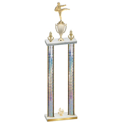 Double Silver Glacier Fourth Place Karate Trophy