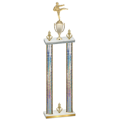 Double Silver Glacier Victory Karate Trophy