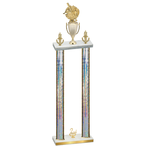 Double Silver Glacier Second Place Baseball Trophy