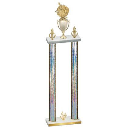 Double Silver Glacier Fourth Place Baseball Trophy