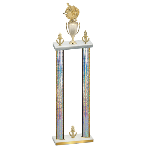 Double Silver Glacier Victory Baseball Trophy