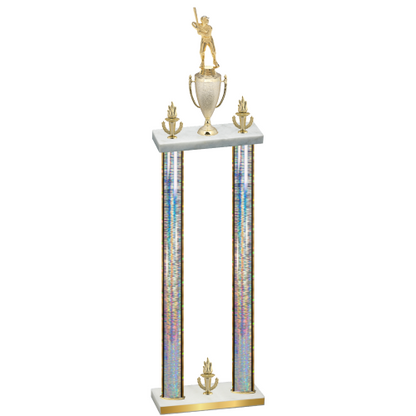 Double Silver Glacier Victory Baseball Trophy