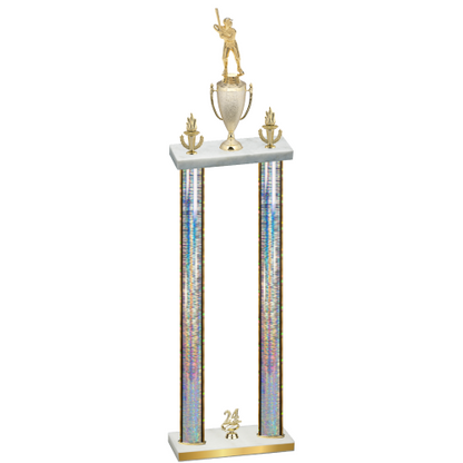 Double Silver Glacier Year Baseball Trophy
